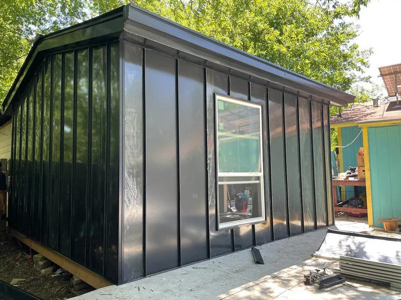 Black standing seam metal wall panels for Metal Roof Installation in Wallkill